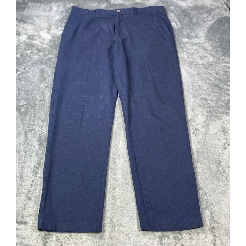 Tasso Elba Island Linen Pants Men Fits 34x30 Blue Beach Flat Front Summer Casual